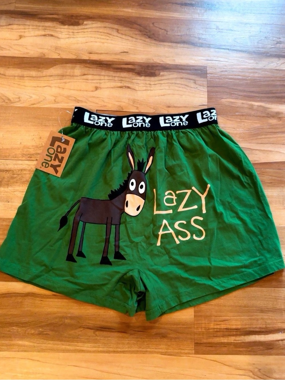 LazyOne Lazy A$$ Donkey Boxer Shorts Green Men’s M NWT